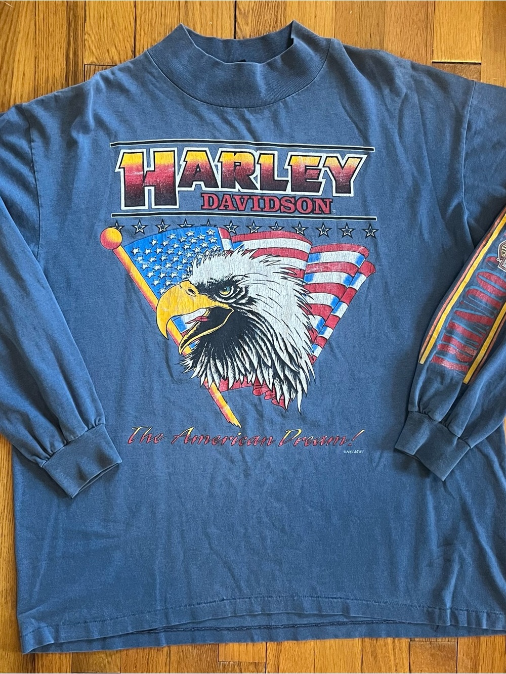 Vintage Harley-Davidson “The American Dream” Long Sleeve Tee - Blue